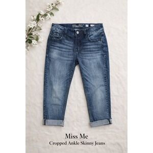 Miss Me Womens Cropped Ankle Skinny Jeans Size 27‎ Mid Rise Cuffed
